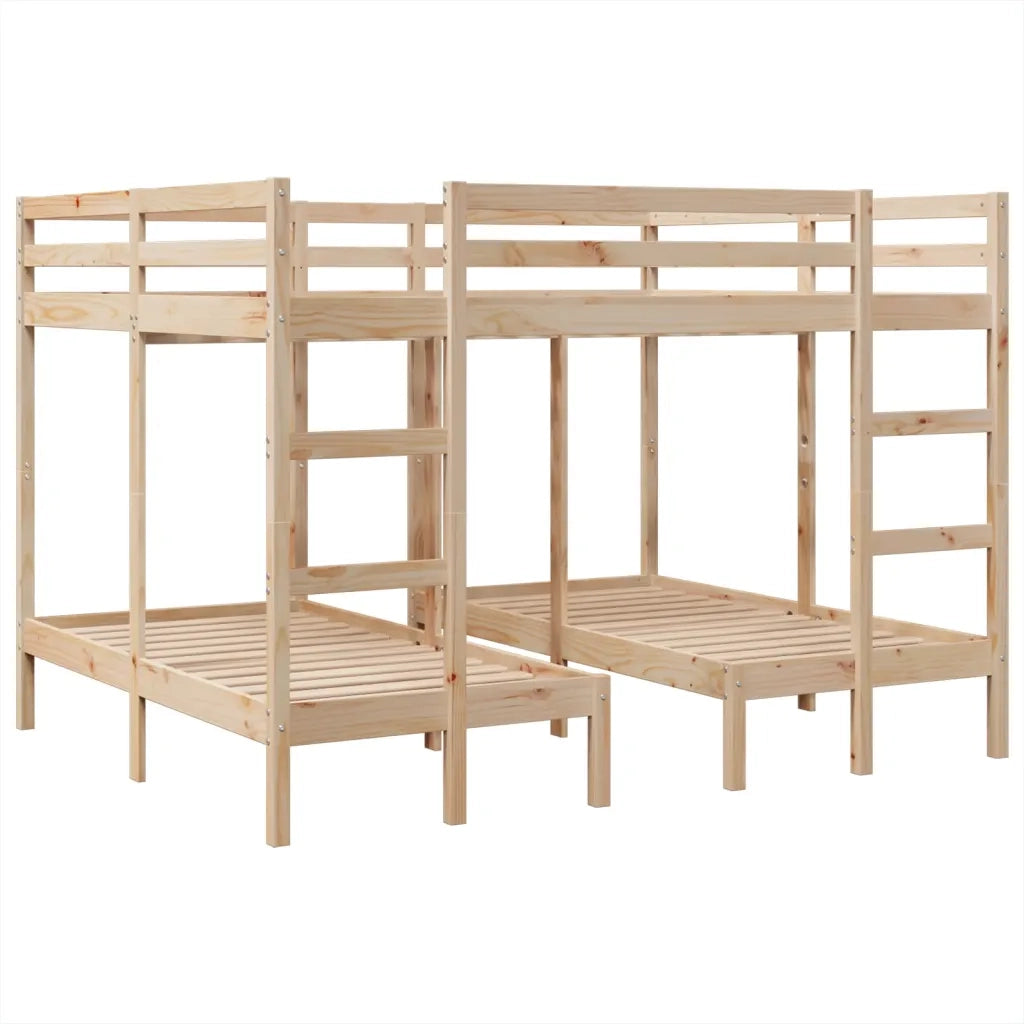 Giroletto Castello Triplo 160x200/80x160cm Legno Massello Pino