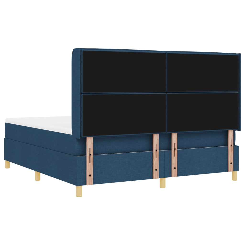 Letto Box Spring con Materasso e LED Blu 180x200 cm Tessuto