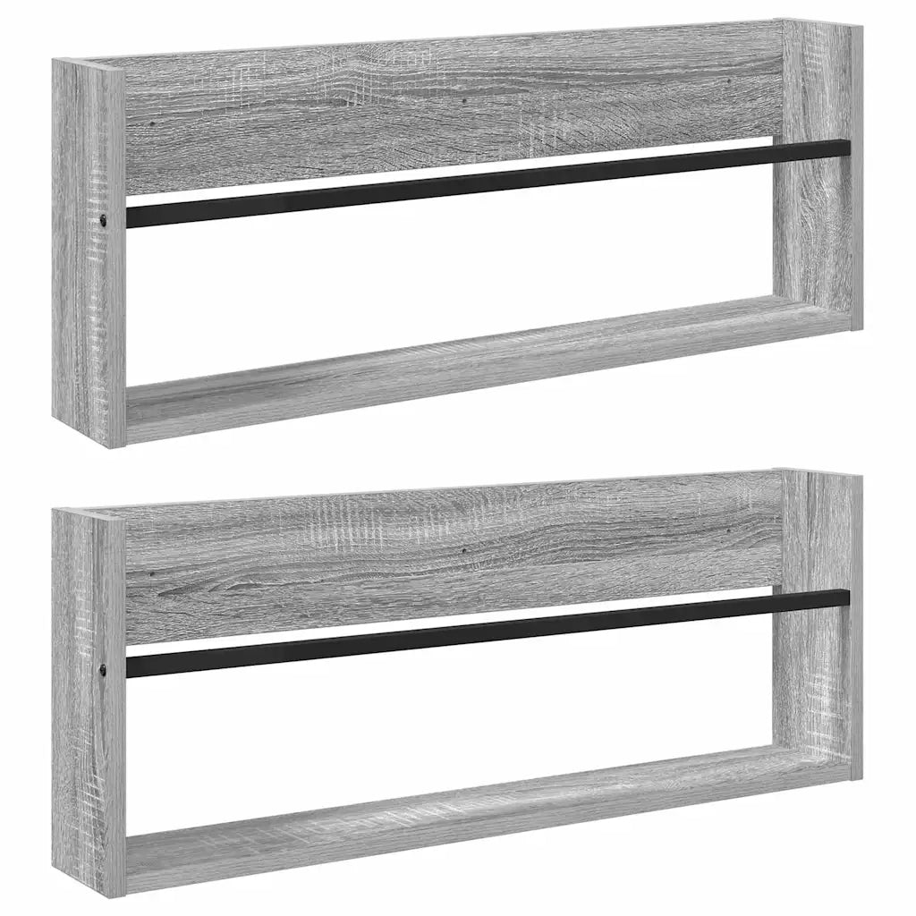 Scaffale per riviste 2 pz Grigio Sonoma 80 x 12 x 30 cm CFW7444532