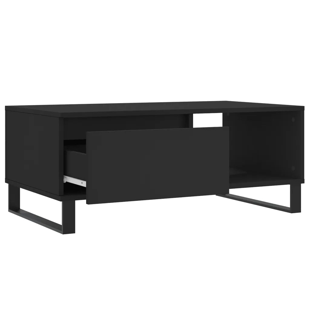 Tavolino da Salotto Nero 90x50x36,5 cm in Legno Multistrato 830573