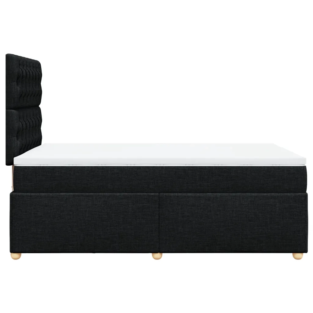 Giroletto a Molle con Materasso Nero 120x200 cm in Tessuto