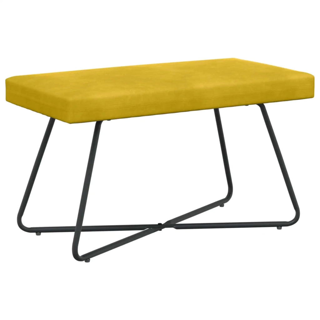 panchina Tinta unita Giallo 80 x 40 x 45 cm Velluto 42038336