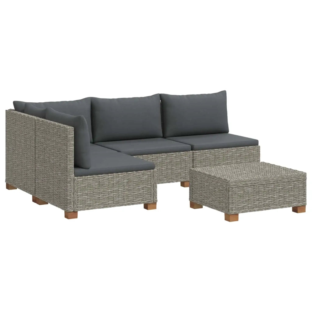 5 pz Set Lounge in Rattan con Cuscini GENDT Rattan naturale 3429873