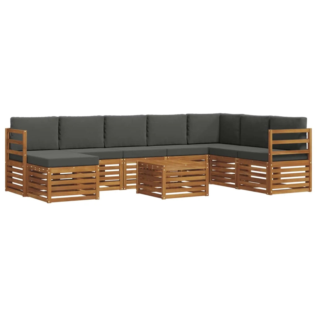 Set divano sezionale con cuscino 9 pcs Naturale e Antracite 3375312