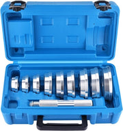 Set di Montaggio per Laggeri - Kit da 10 pezzi per laggeri e olio con maniglia a gomito e 9 adattatori a doppia faccia - Set di montaggio per laggeri di ruota e bielle e accessori di manutenzione