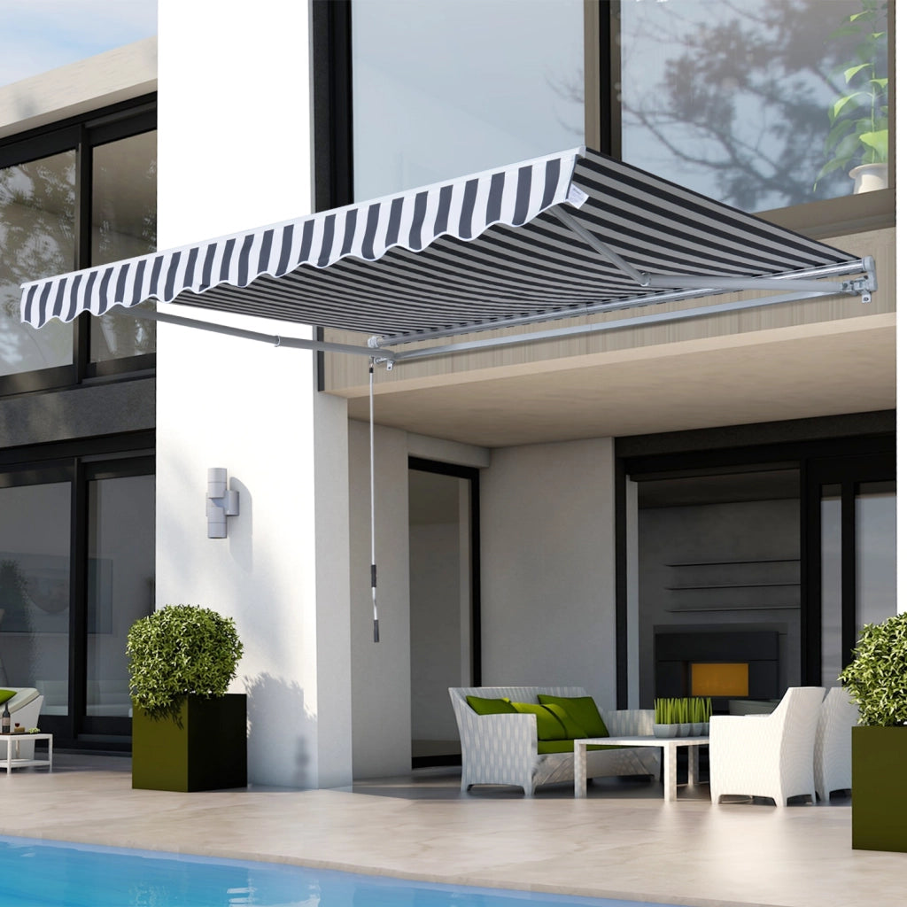 Tendone da Esterno Bracci Articolati 3.5x2.5m ¨C zephmum ¨C Grigio Bianco Alluminio Polyester