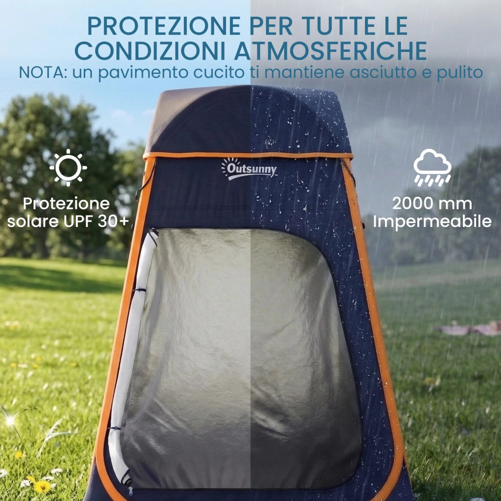 Tenda Doccia Portatile Impermeabile ¨C Zephmum ¨C Blu Scuro Poliestere Acciaio 152x152x200