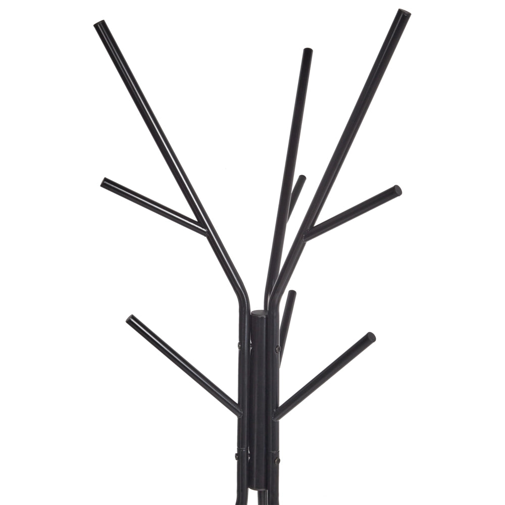 Appendiabiti in metallo nero da 181 cm con ripiani appendiabiti autoportante rack per giacche industriale moderno decorativo per corridoio