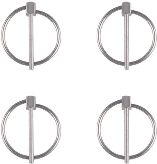 Spille per la sicurezza a 4 punte, in acciaio inossidabile 304, progettato per essere self-locking, per uso in campagna, in giardino o per gazon, colore argento.