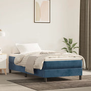 Materasso a Molle-Materasso per letto Blu Scuro 80x220x20 cm in Velluto