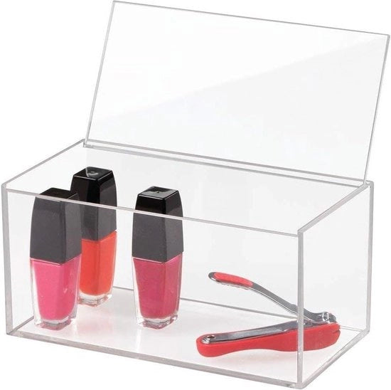 Scatola di archiviazione per la stanza da bagno di dimensioni medie, trasparente, con materiale BPA-free, 203 x 102 x 102 cm, con cassetto ripiegabile