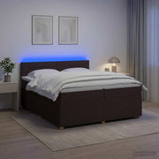 Letto box spring con materasso Marrone Scuro 200 x 200 cm 3453005