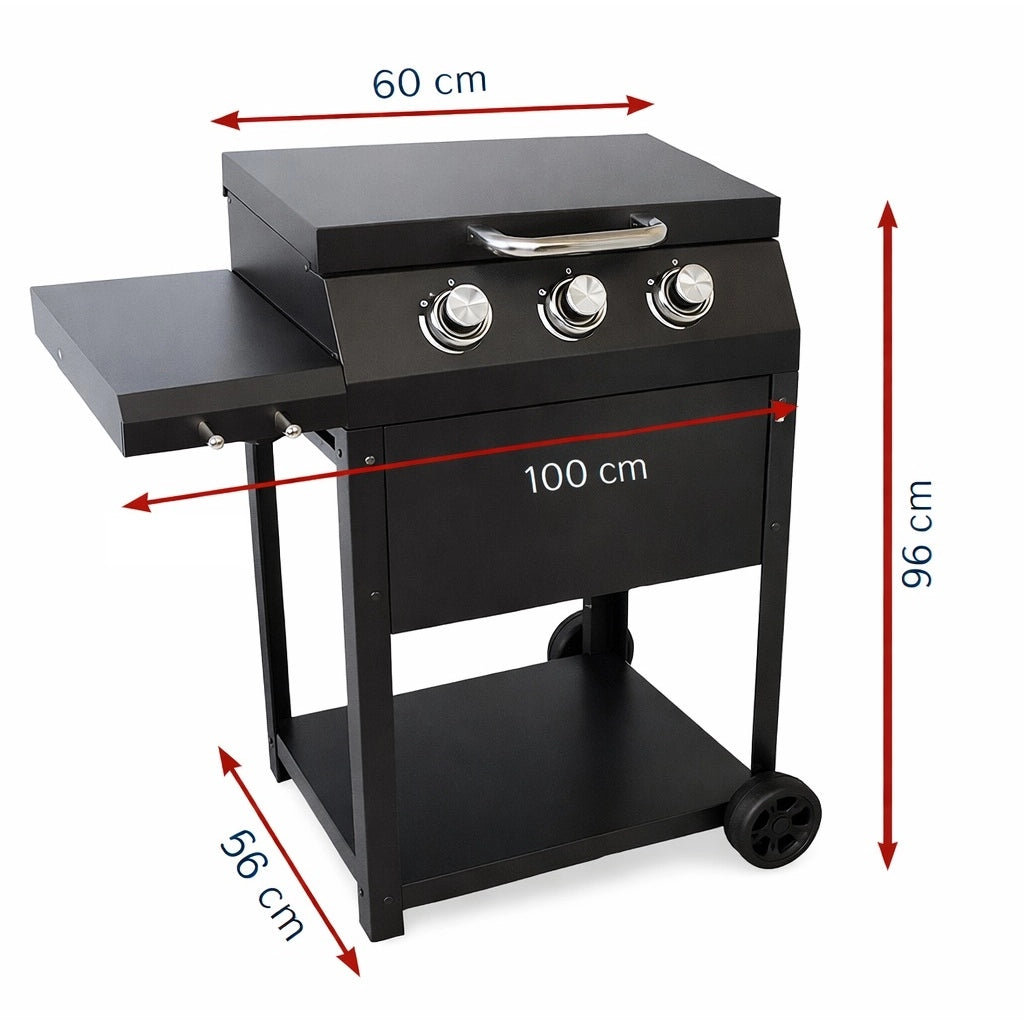BARBECUE A GAS MIRAMAR 8,5KW 100X58XH96CM 3 FUOCHI