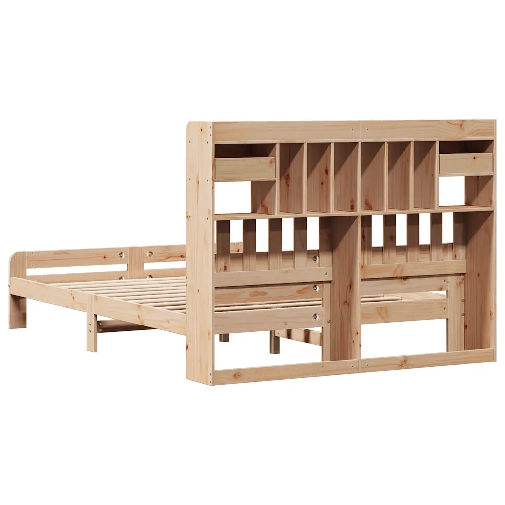 Letto Libreria senza Materasso 150x200 cm in Legno di Pino