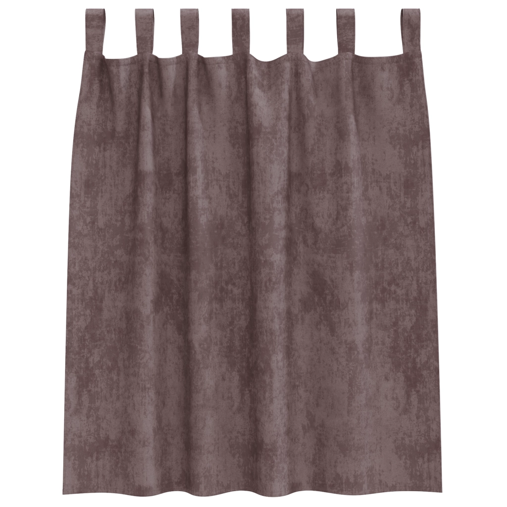 Tende in Velluto 2 pz con Ganci Marrone 140x140 cm