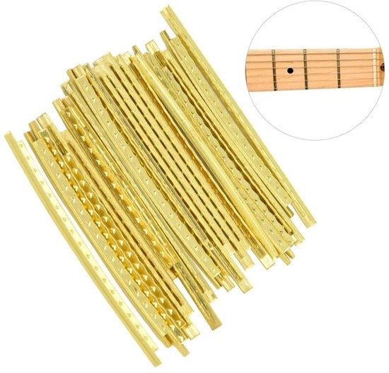 Fili di Fret per Chitarra - 24 Pezzi - Resistenti e Duraturi - Ottone - Sostituzione del Punto di Prese - Adatto per Chitarra Elettrica e Basso - Naturale