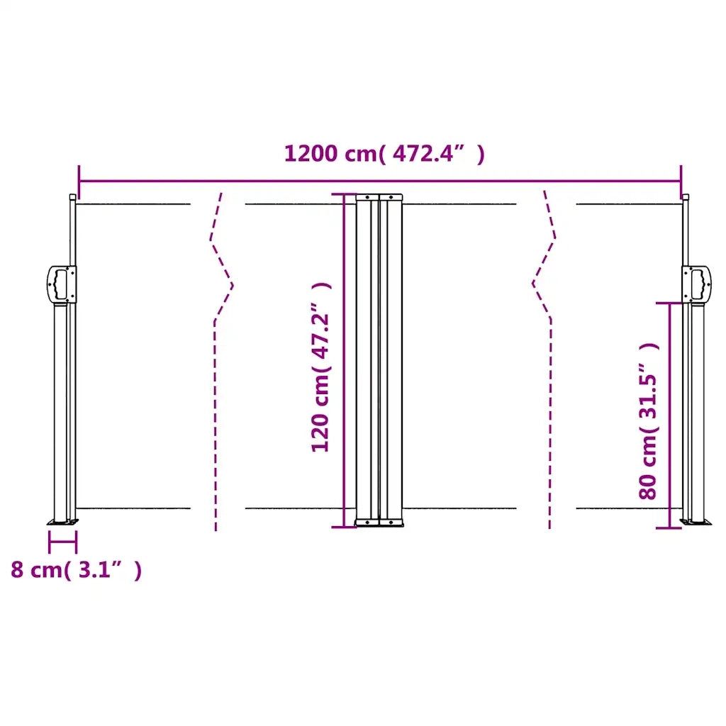 Tenda da Sole Laterale Retrattile Terracotta 120x1200 cm 4004798