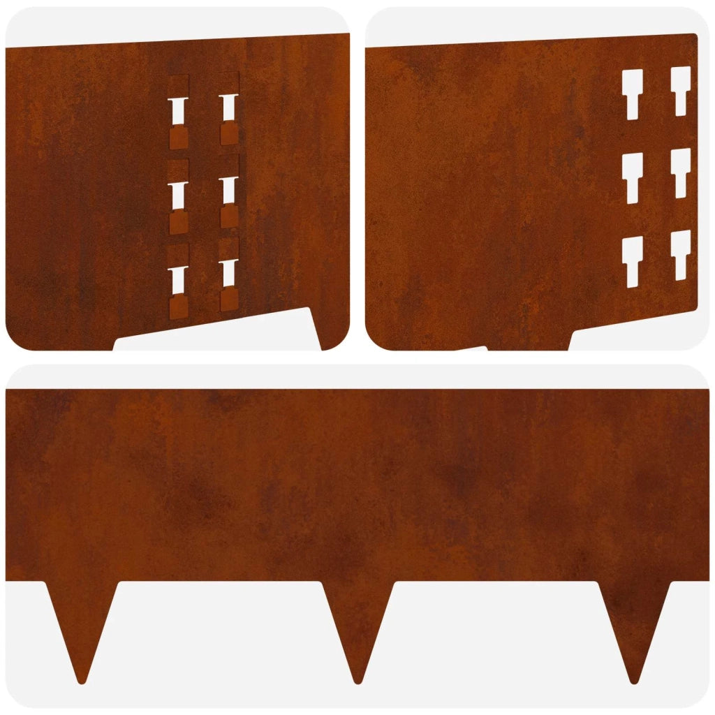 Bordura per Prato 30 pcs 100 x 25 cm Acciaio Ruggine 8008622
