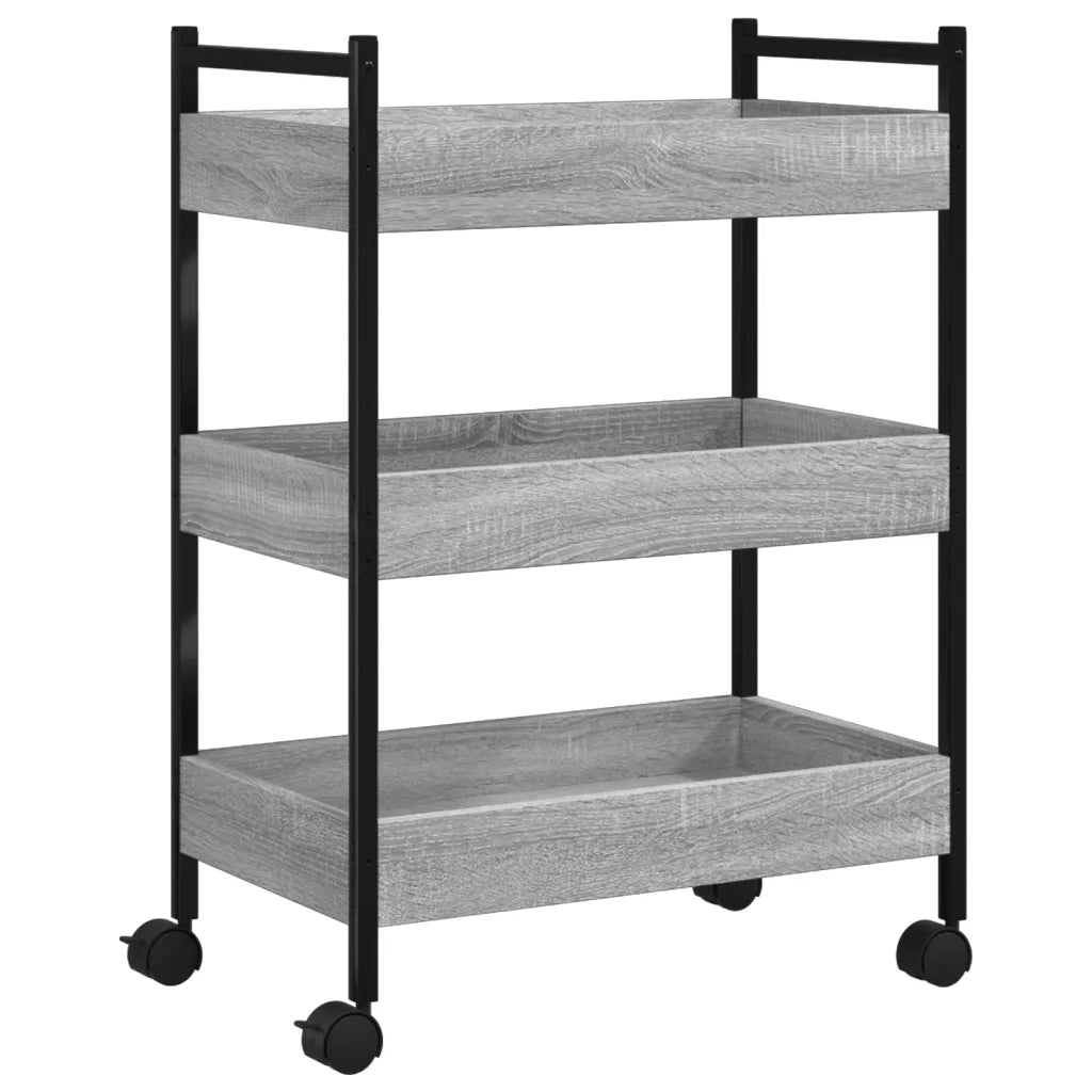 Carrello da Cucina Grigio Sonoma 50x30x70 cm Legno Multistratocod mxl 89851