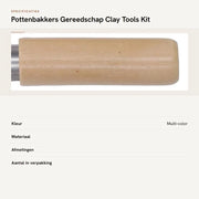 Kit di lavorazione della creta a 4 pezzi - Forbici per creta - Lame in acciaio inossidabile - Manico in legno - Leggero - Per la lavorazione della creta e DIY - Strumenti per la creta