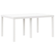 Set da Pranzo Giardino 7 Pezzi con Cuscini Bianco Rattan PE
