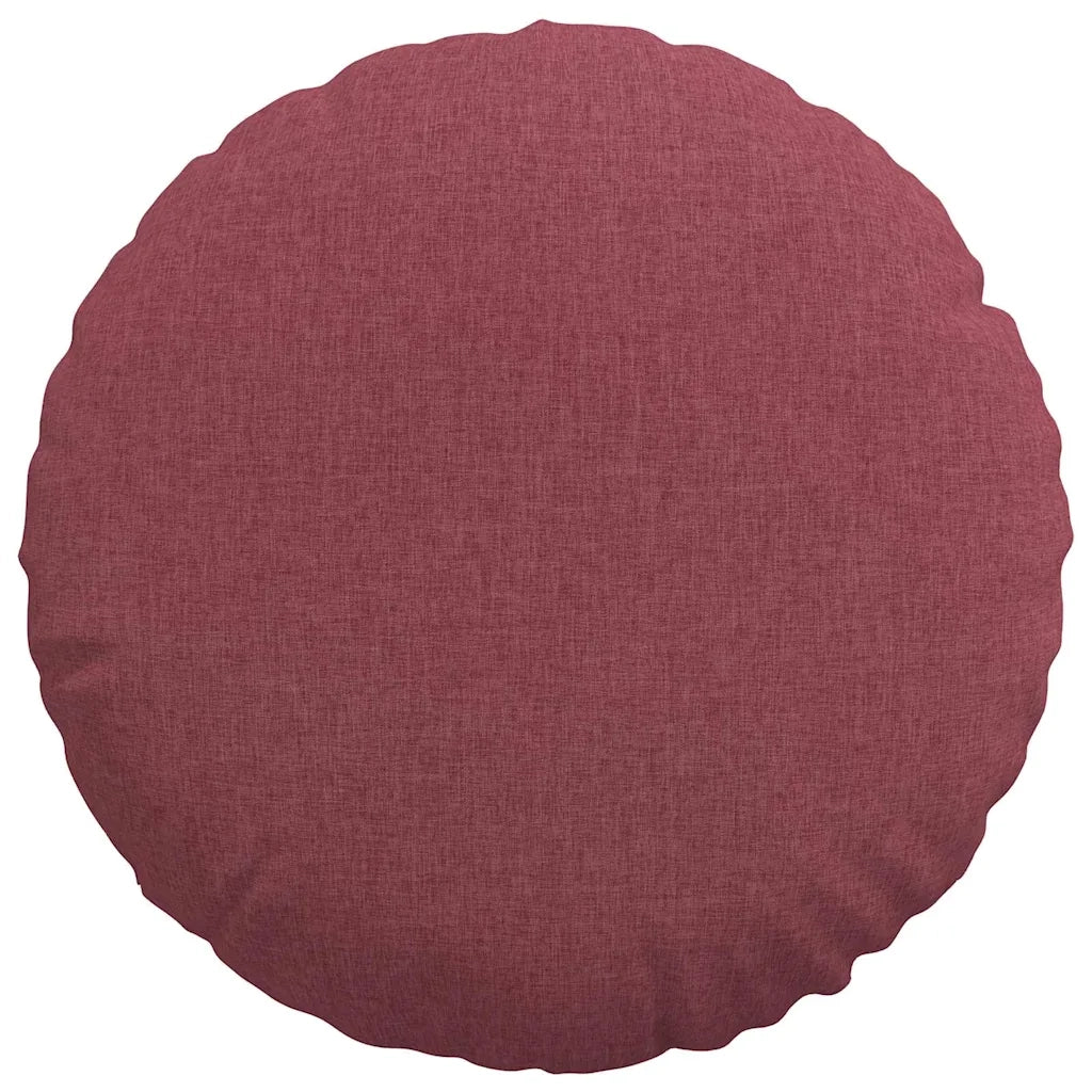 Cuscini per Seduta 2 pcs Rosso Vino Ø50 x 19 cm Tessuto