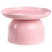Tavolino da salotto in metallo rotondo rosa pastello soggiorno elegante