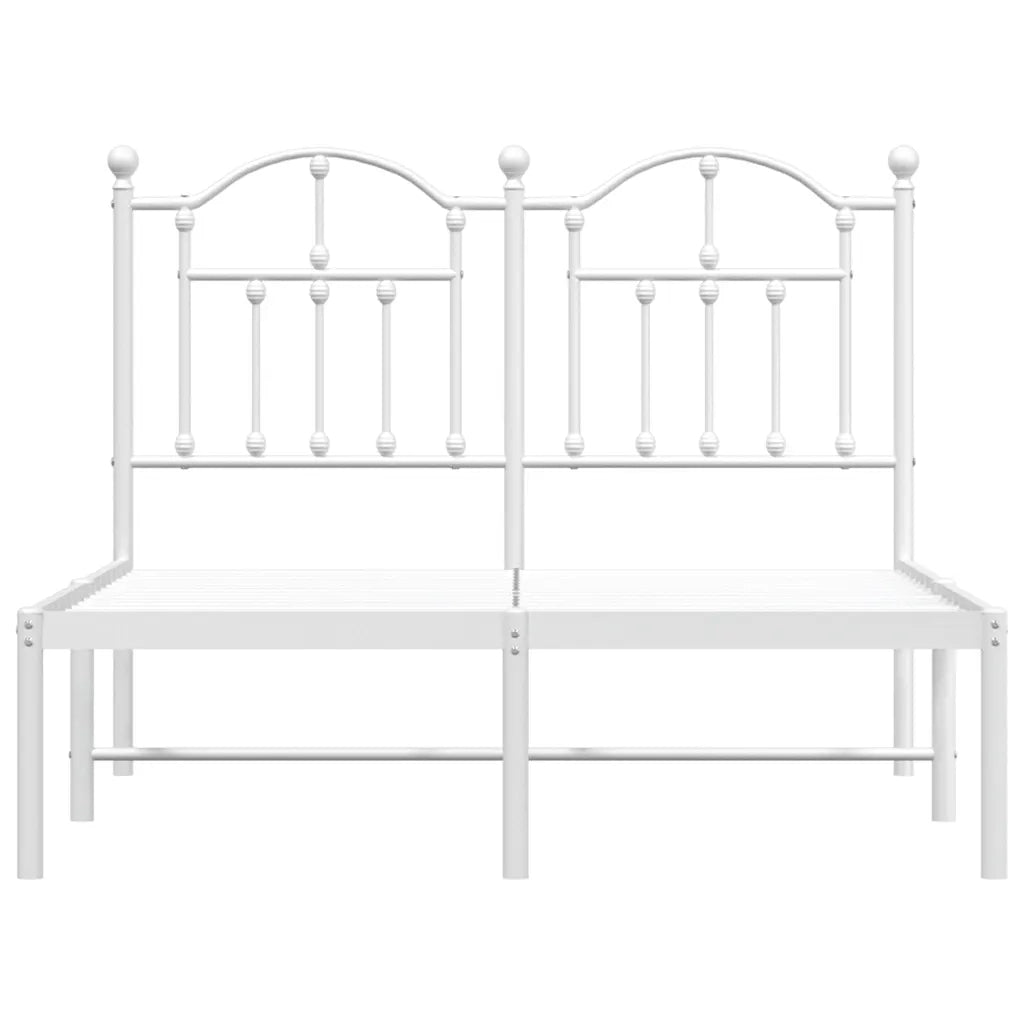 Letto matrimoniale | Letto per adulti | Giroletto con Testiera Metallo Bianco 120x190 cm