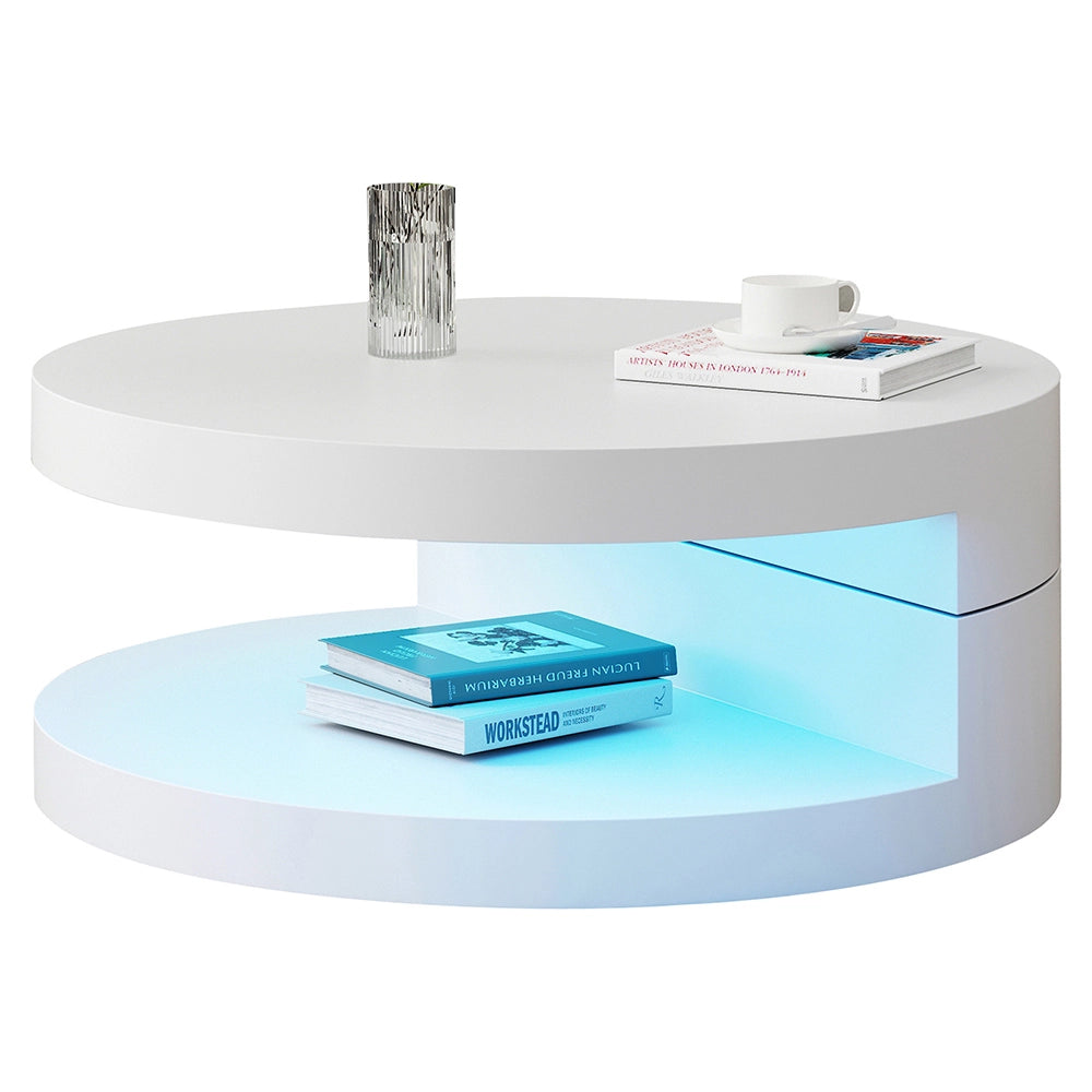Tavolino girevole - Xylo - 70x70cm LED 16 colori bianco