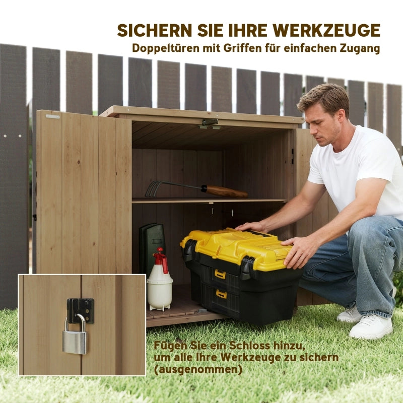 Armadio da giardino in legno con tetto asfalto, grigio scuro, 77,5 x 88 x 83/90 cm