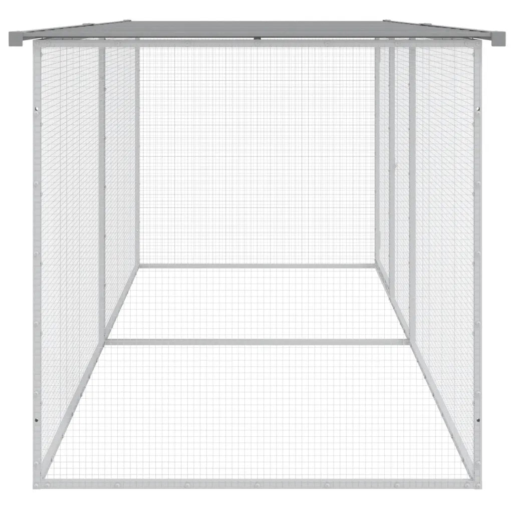 Gabbia per polli con tetto grigio chiaro 203x98x90 cm in acciaio zincato 3189054