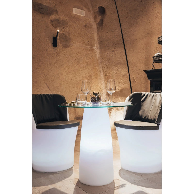 Poltrona luminosa moderna di design Ø60 H80 in polimero LED multicolore per interno ed esterno - Made in Italy - Monacis