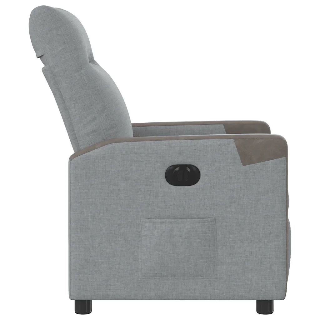 Poltrona Elettrica Reclinabile-Divano Sedia Grigio Chiaro in Tessuto 707533