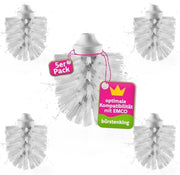 Set di spazzole per il water, 69 mm, set di spazzole per il water compatibile con Emco, spazzola per il water con fili sostitutivo, con filo interno M12, 5 pezzi, bianco