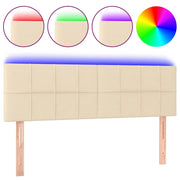 Testiera | Testata a LED Crema 144x5x78/88 cm in Tessuto