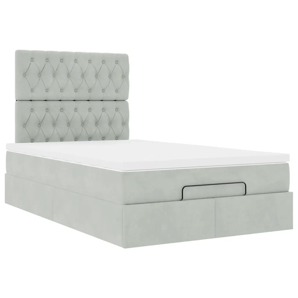 Struttura Letto Pouf con Materassi 120x190 cm Velluto 3314378
