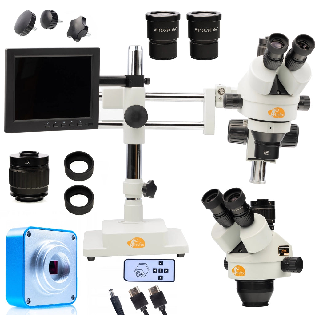 Mikroscopio Stereoscopico Trinoculare Jupiter Pro MSJP-T-SDMS1 – Zoom 7x-45x, Display 8", Illuminatore 56xLED