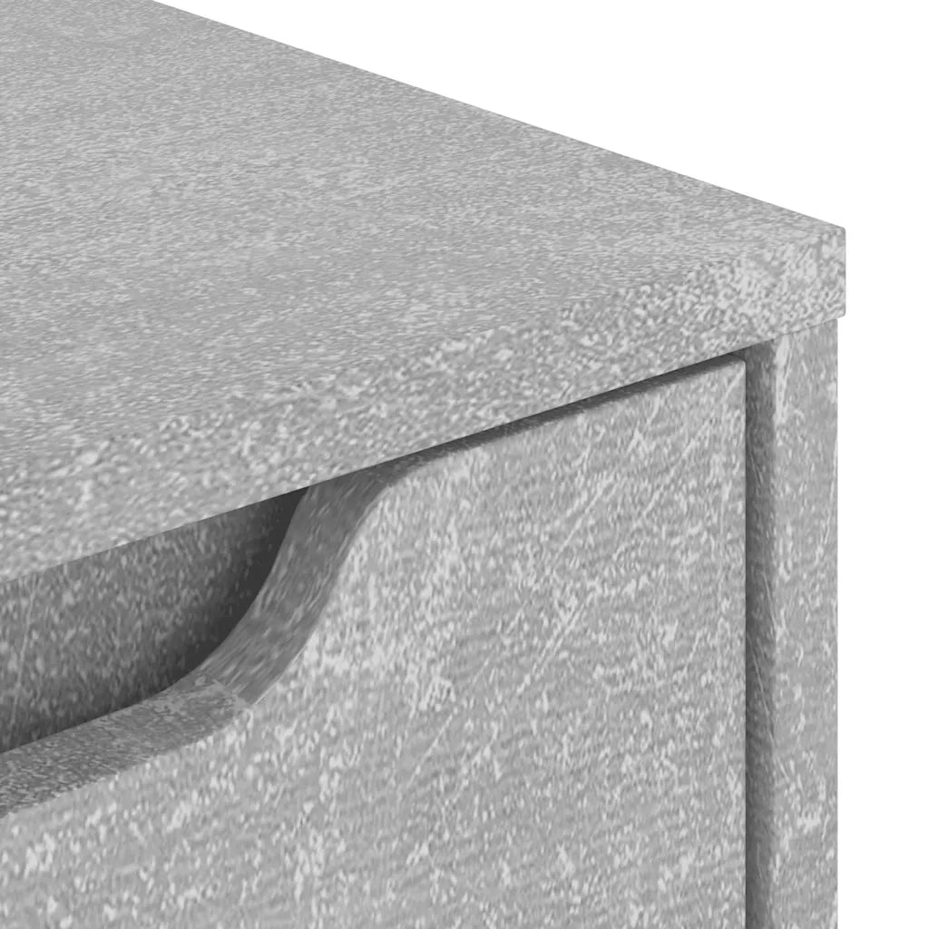 Comodino | Armadio da Notte | Mobiletto da notte VISNES Grigio Cemento 45x40x50 cm in Legno Multistrato