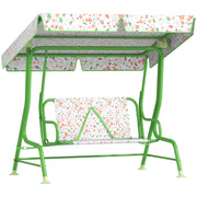 Dondolo per Bambini da Esterno a 2 Posti ¨C zephmum ¨C Verde, 112x75x120 cm