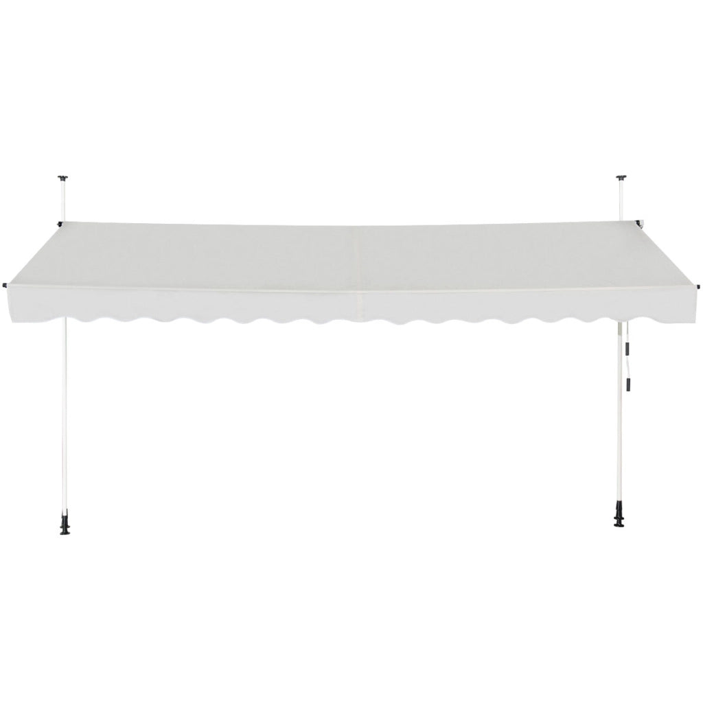 Tenda da sole telescopica e retrattile, Tenda parasole resistente ai raggi UV impermeabile 395 x 120 cm Beige-Tende parasole