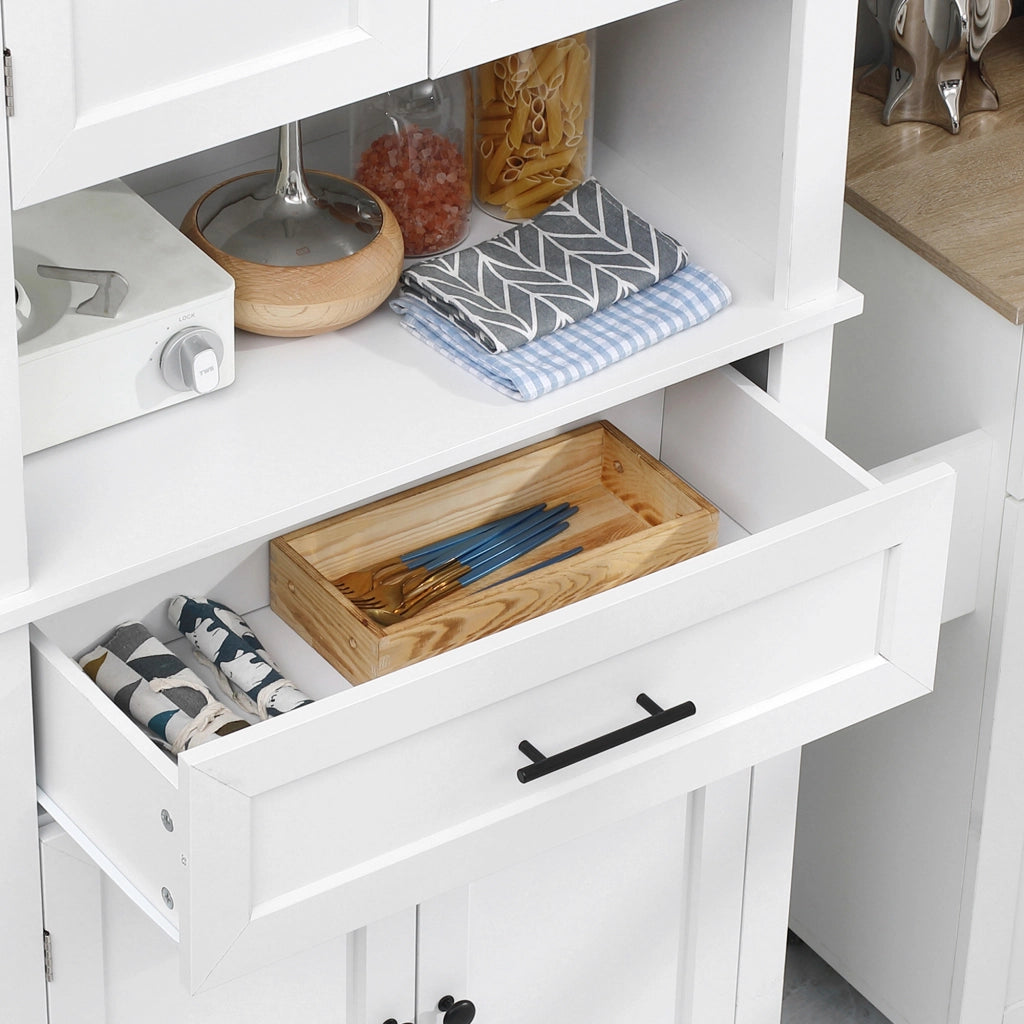 Armadio da cucina ¨C zephmum ¨C 2 ante, 2 cassetti, nicchia, bianco