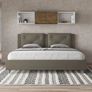 Letto imbottito Matrimoniale 200x210 cm Appia - Similpelle,Senza rete,Cappuccino