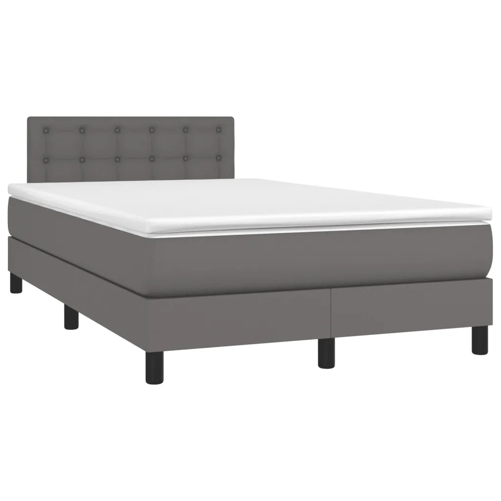 Giroletto a Molle con Materasso Grigio 120x190 cm in Similpelle 3269823