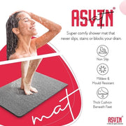 Matte antiscivolo per docce e bagni (40 x 60 cm grigio) - senza ftalati - asciuga rapidamente