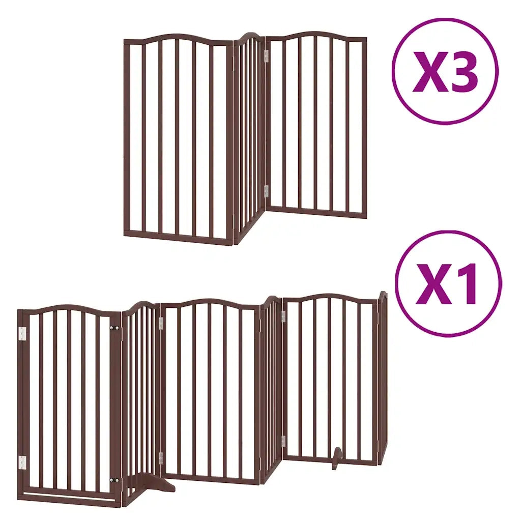 vidaXL Cancello Cani Porta Pieghevole Marrone 15 Pannelli 750cm Pioppo