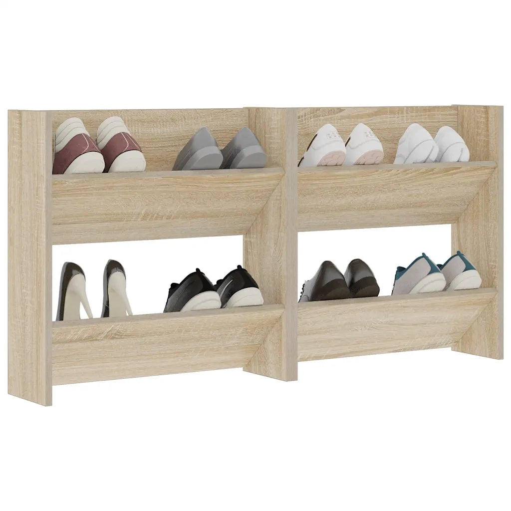Scarpiere a Muro 2pz Rovere Sonoma 60x18x60cm Legno Multistrato 806724