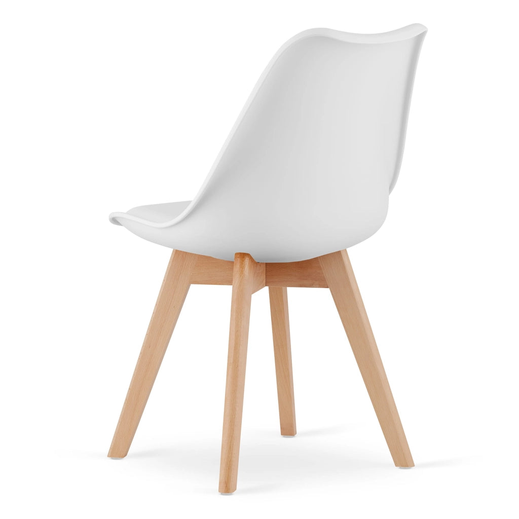 Tavolo rotondo VALORA KAMI con 4 sedie RIXK - Set bianco