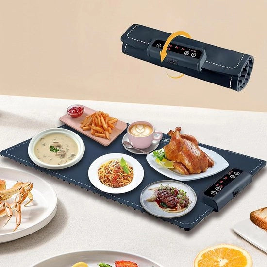 Piattaforma riscaldante per cibi - temperature regolabili - portatile e pieghevole - piattaforma riscaldante servizio alimentare tè