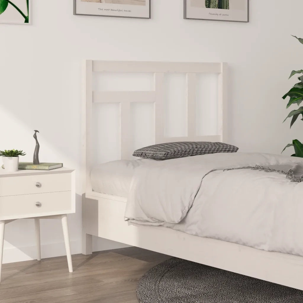 Testiera per Letto-Testata-Testiera Decorativa Bianca 95,5x4x100 cm Legno Massello di Pino 201207