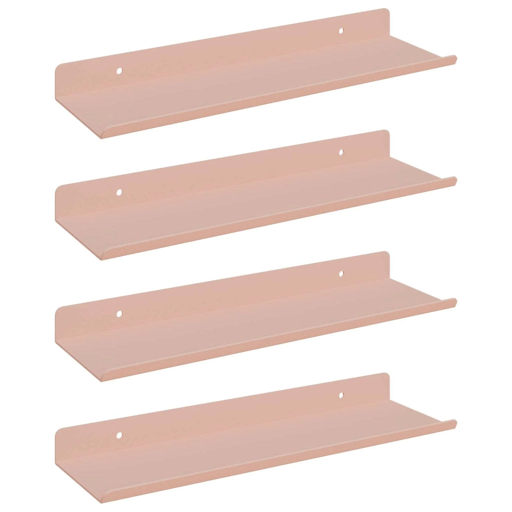 Mensola sospesa 4 pcs Rosa 30 x 9 x 2,5 cm Acciaio 8003939